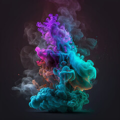 Photorealistic smoke photoshop effect. png texture, design asset, high quality, 4k neon