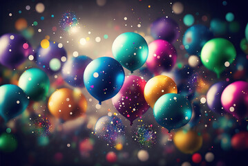 background with balloons, generative ai