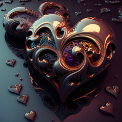 Everlasting Love, Fractal Hearts AI Generated