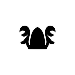 Wiking hat icon. Simple style Wiking theme poster background symbol. Wiking hat logo design element. Wiking hat t-shirt printing. Vector for sticker.