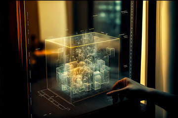 a hand holding a glass case - Generative AI