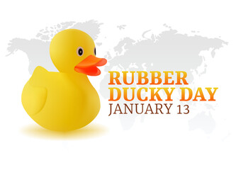 vector graphic of rubber ducky day good for rubber ducky day celebration. flat design. flyer design.flat illustration. - obrazy, fototapety, plakaty