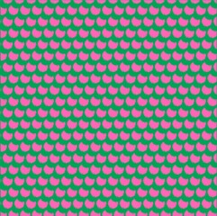 Seamless abstract bright green background with dots pattern texture illustration wallpaper, pink  colors circles, fabric design