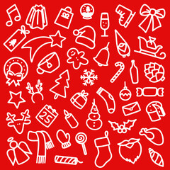 Christmas doodle pattern background