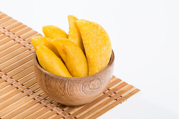 Colombian empanada - on the white background.traditional colombian food