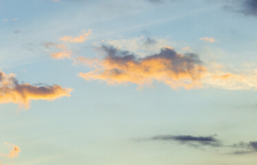 Cloudscape at dawn  with nice orange and blue colors and gradients
