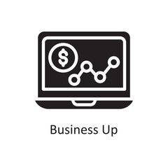 Business Up Vector Solid Icon Design illustration. Business And Data Management Symbol on White background EPS 10 File
