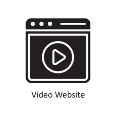 Video Website Vector Solid Icon Design illustration. Business And Data Management Symbol on White background EPS 10 File