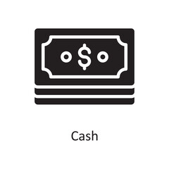 Cash Vector Solid Icon Design illustration. Business And Data Management Symbol on White background EPS 10 File