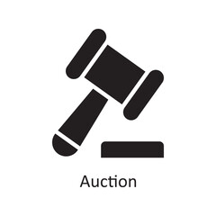 Auction Vector Solid Icon Design illustration. Business And Data Management Symbol on White background EPS 10 File