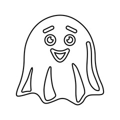 Fluffer, ghost, pornographic outline icon. Line art vector.