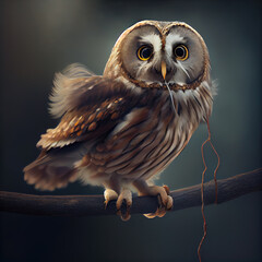 Generative AI: cute fantasy owl in magical environment