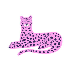 Artistic Leopard character in Vintage retro style