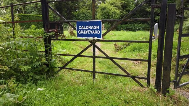 The gate at the Caldragh Cemetery on Boa Island, Lower Lough Erne. Northern Ireland