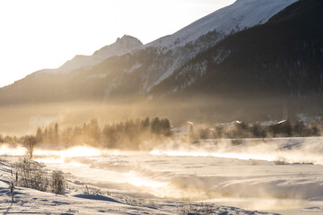 winter landscape with snow