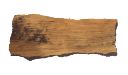 Torn empty pieces texture gold bronze paper isolated on transparent png background.