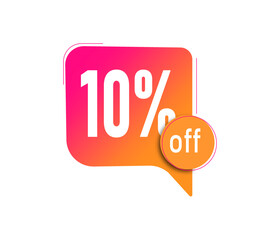  tag 10% off offer message format red and orange ten percent discount
