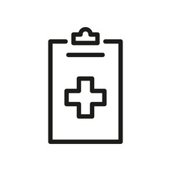 Medical clipboard and plus icon