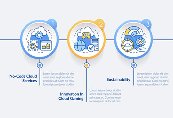 Cloud development trends circle infographic template. Digital computing. Data visualization with 3 steps. Editable timeline info chart. Workflow layout with line icons. Lato Bold, Regular fonts used © bsd studio
