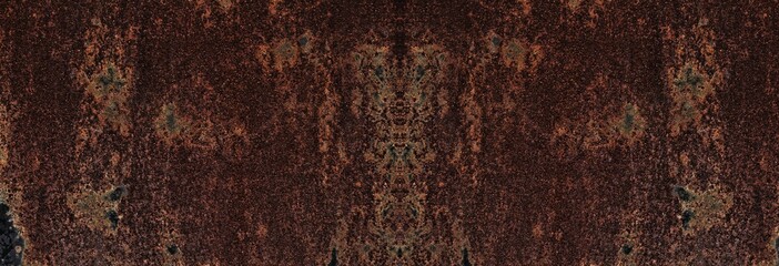 Dark rusty panoramic steel abstract