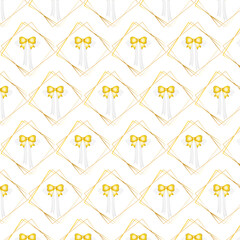 abstract holiday pattern with golden bows