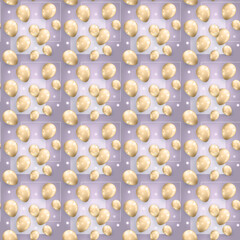 holiday seamless pattern with golden balloons