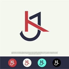 creative KJ combines logo. KJ joint logo. letter KJ logo design - Vector.