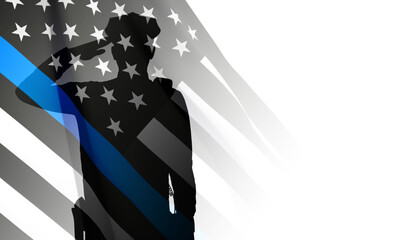 Thin Blue Line. National Law Enforcement Appreciation Day. EPS10 vector