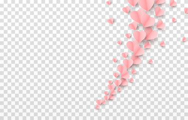 Vector paper hearts png. Heart shaped paper confetti png. Flying paper hearts. Hearts for Valentine's Day, March 8, Mother's Day.