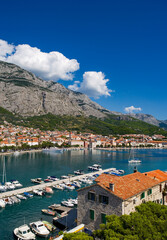 Naklejka na ściany i meble Harbor and boats in Makarska ,Dalmatia, Croatia