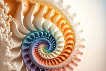 Fractal Fibonacci Spiral, AI Generated