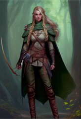 Elf Ranger Woman - generative ai
