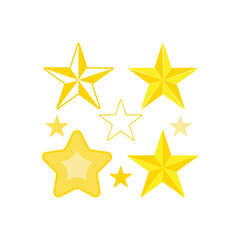 Fototapeta premium Set of Various Golden Star Icons and Symbols