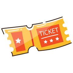 A premium flat doodle icon of ticket 