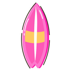Get this editable flat doodle icon of surfboard
