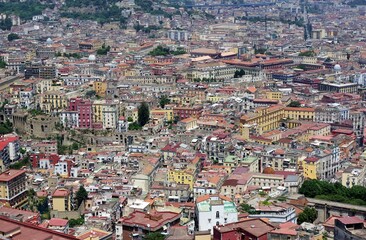 Fototapeta na wymiar Vue depuis la colline du Vomero, à Naples 