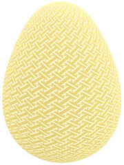 3D yellow pattern Easter egg
