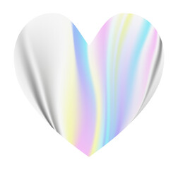 naklejka w kształcie serca z folii hologramowej mieniącej