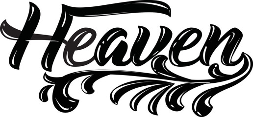 typography for t shirt design of Heaven