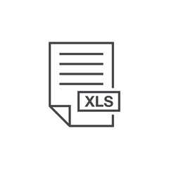 XLS Document Download Icon Vector Template