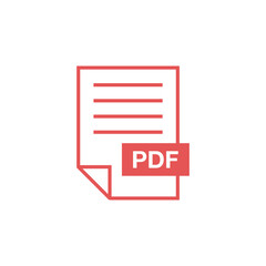 PDF Document Download Icon Vector Template