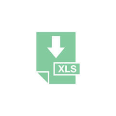 XLS Document Download Icon Vector Template