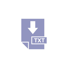 TXT Document Download Icon Vector Template