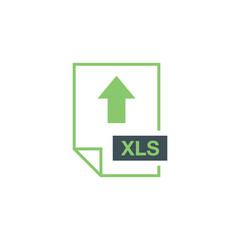 XLS Document Upload Icon Vector Template