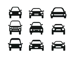 Foto op Canvas Car vector icon. Isolated simple view front logo illustration. Sign symbol. Auto style car logo design with concept sports vehicle icon silhouette © pvl0707