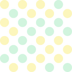 White, yellow, and green pastel polka Dot seamless pattern background. Vector illustration.