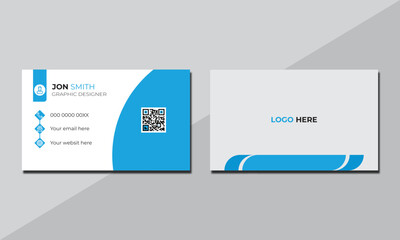 Creative minimal unique business card design, Horizontal and vertical layout.