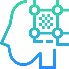 Human brain system icon