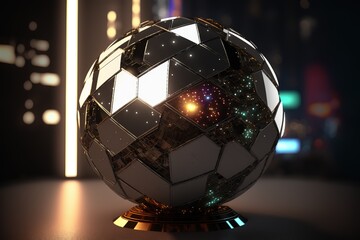 Crystal ball in city background