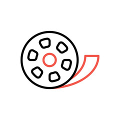 Fototapeta premium Outline new cinema reel vector icon for web design isolated on white background